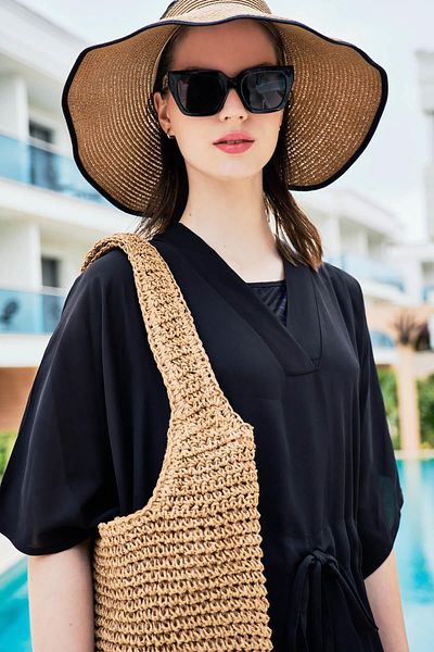 Haşema Pareo lung negru - Model 4049
