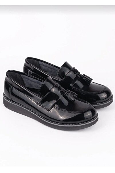 mocno Erkek Çocuk Siyah Rugan Klasik Ayakkabı Çocuk Düğün-Sünnet Ayakkabısı