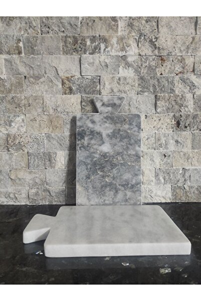 Zeybek Marble Real Marble 2 Pieces Cutting Board & Presentation Plate