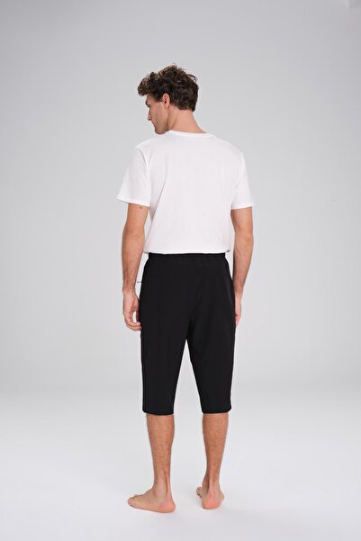 Haşema Siyah Uzun Erkek Havuz Ve Deniz Şortu 24-26