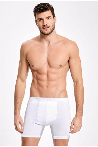 marmara qumasch Men's White Long-Legged Stretch Fabric Boxer Shorts