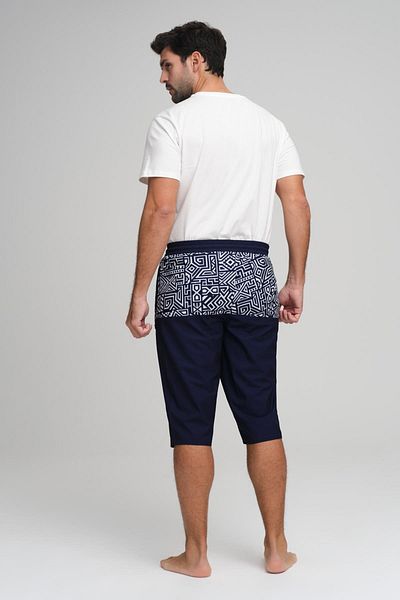 Haşema Λευκό ανδρικό μακρύ σορτς Navy Blue