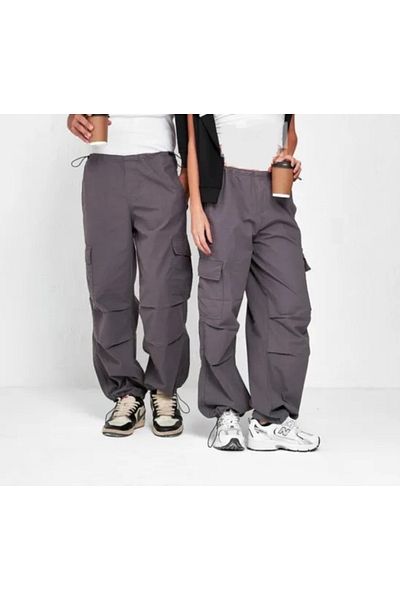 BİLBEC JEANS Y2k Unisex Baggy Tactical Cargo παντελόνι αλεξίπτωτο με ρυθμιζόμενη μέση και πόδια