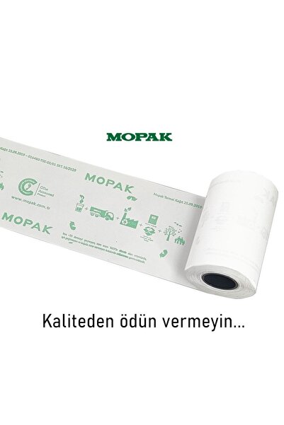 Mopak 80x40 Termal Rulo Adisyon Yazarkasa Pos Fiş Bilgi 80*40 Yemek Fişi Termal Rulosu 1paket 10rulo