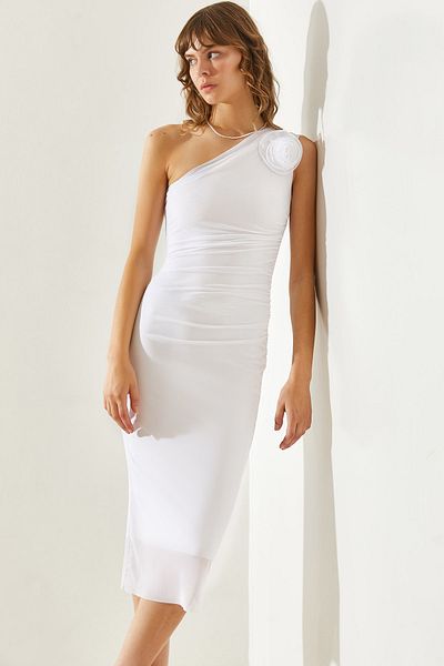 Bianco Lucci Mobile Rose Accessory – Mit Tüll gefüttertes Midikleid für Damen – 60251318
