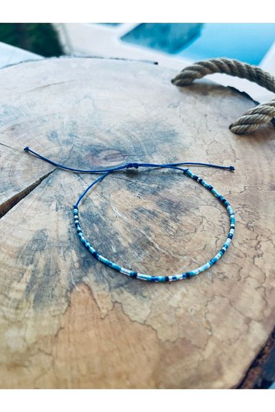 Ben Aleina Blue Beaded Anklet Bracelet Colorful Anklet