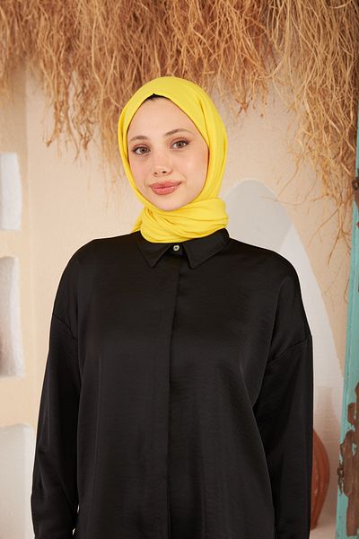İpekhan Rise Cotton Shawl Lemon Yellow 9500-25