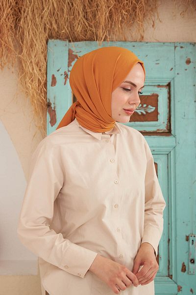 İpekhan Rise Cotton Shawl Pumpkin Orange 9500-14