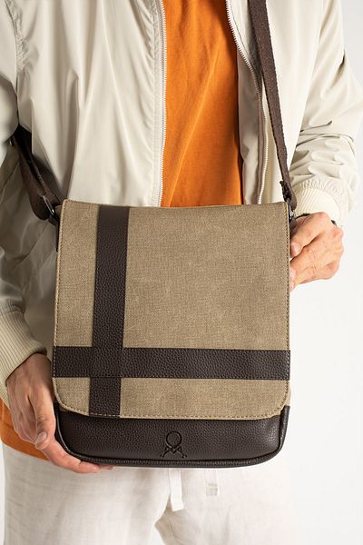 RKY SERENITY Mega Bag από καμβά - Τσάντα Messenger με θήκη για σημειωματάριο και στυλό