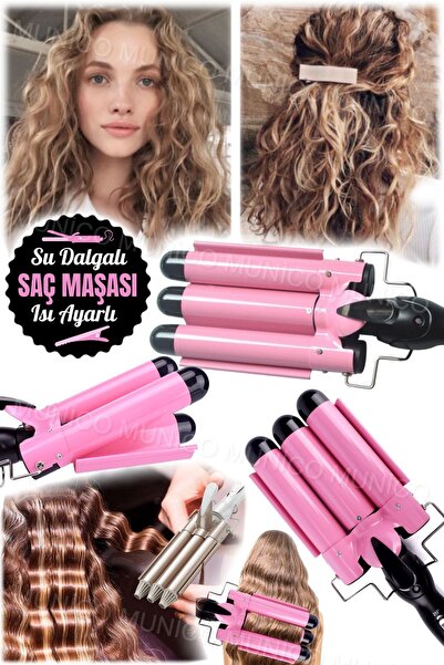 Munico Professional Ceramic Triple Barrel Curler Manual Hair Curler Styler Marchine Hair Styler