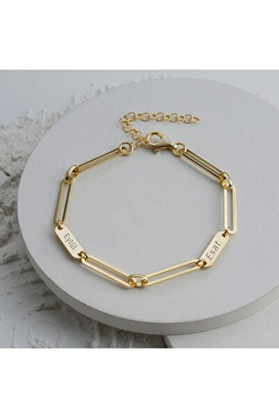 Silvano Jewelry 925 Ayar Gümüş Isimli Ataç Zincir Bileklik