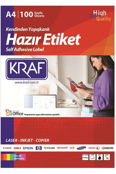KRAF LASER ETİKET KF-2374 105 x 74 MM 1 PAKET