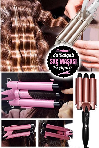 Munico Professional Ceramic Triple Barrel Curler Manual Hair Curler Styler Marchine Hair Styler
