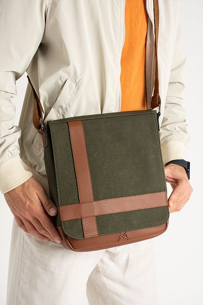 RKY SERENITY Mega Bag από καμβά - Τσάντα Messenger με θήκη για σημειωματάριο και στυλό