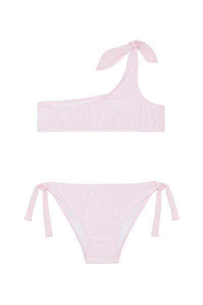 AQUELLA One-Shoulder Pink Girl's Bikini Set