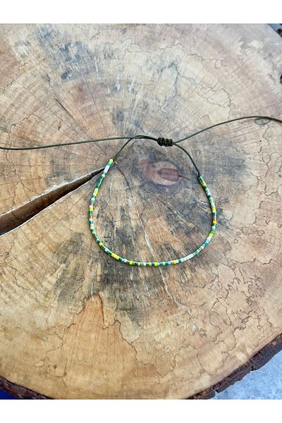 Ben Aleina Green Colored Anklet Bracelet Colorful Beaded Anklet
