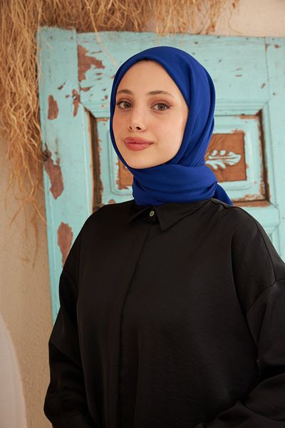 İpekhan Rise βαμβακερό σάλι Klein Blue 9500-17