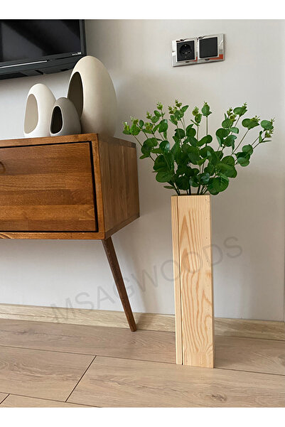 MSAĞWOODS VASĂ DECORATIVĂ DIN LEMN FLORE ARTIFICIALĂ DECOR ACASA BIROU CADOU ACASA GARDENIA BOHEMĂ