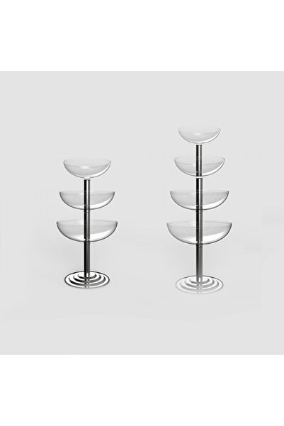 Blue Concept Metal Ayaklı Fanus Stant Ürün Teşhir Havuz Görsel Standı 3'lü Ve...