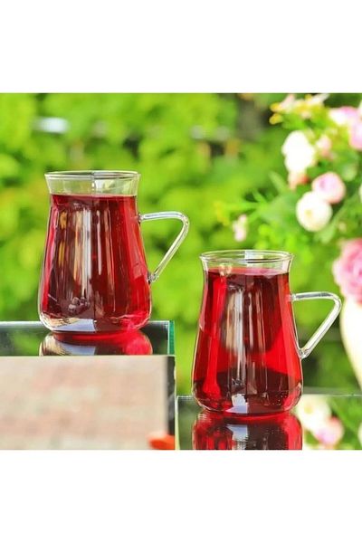 AROW Set of 6 Borosilicate Tea Cups