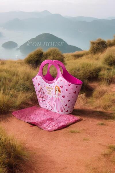 MasterCar Παιδική τσάντα παραλίας Pink Princess Travel Tote Bag Παιδική τσάντα για πικνίκ - Τσάντα χειρός