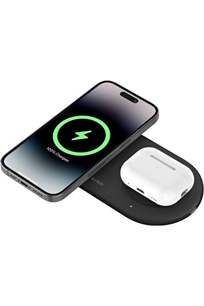 Belkin BoostCharge Pro 2'si 1 arada MageSafe Kablosuz Şarj İstasyonu - ?WIZ02...