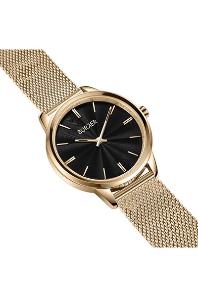 Burker Damenuhr Emily Gold Schwarz Mesh