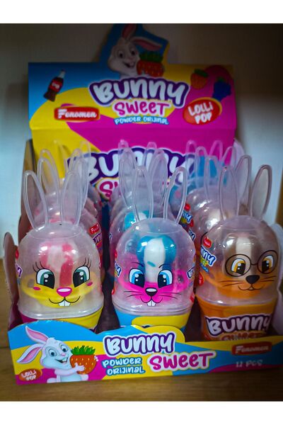 fenomen 3 adet kolali tavsan emzik seker batir ye mavi pembe kahverengi