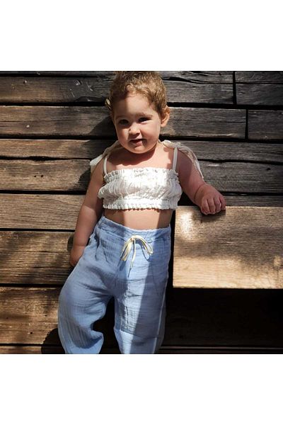 BEBEĞİME ÇORAP Organic Muslin Baby and Kids Trousers - Elastic Leg