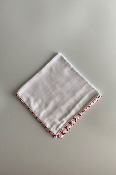 AYASOFYA OTANTIK 90*90 Χάντρες Άμμου Λεπτομερή 100% Βαμβάκι Γράψιμο - Κεντημένο με βελονάκι, ΛΕΥΚΟ