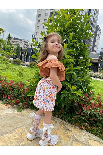 BEBEĞİME ÇORAP Fusta cu modele florale cu nasturi