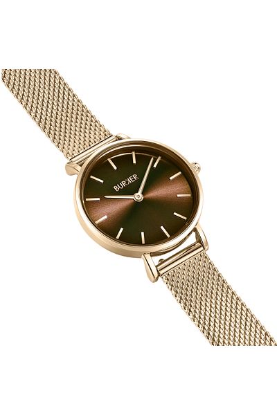 Burker Damenuhr Ruby Petite Gold Braun Mesh