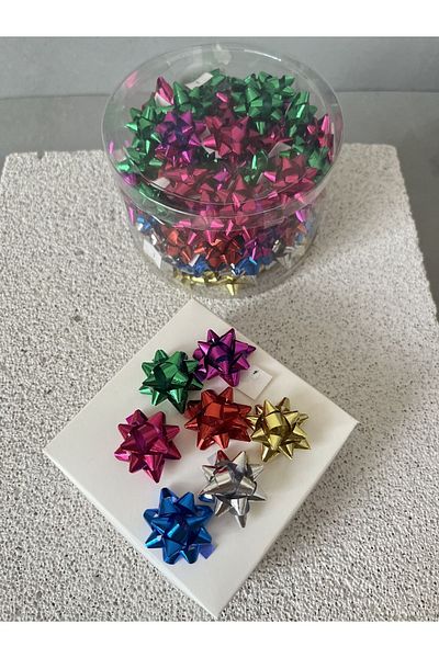 Meyofficial mixed color raffia mini ornament star