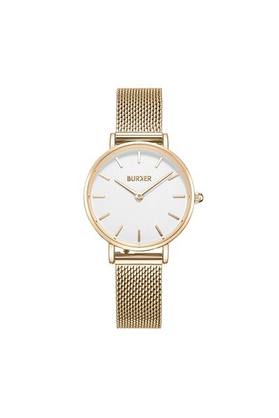 Burker Damenuhr Ruby Petite Gold Weiß Mesh