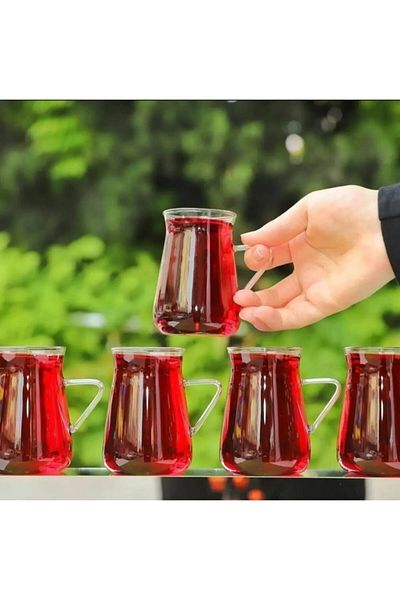 AROW Set of 6 Borosilicate Tea Cups
