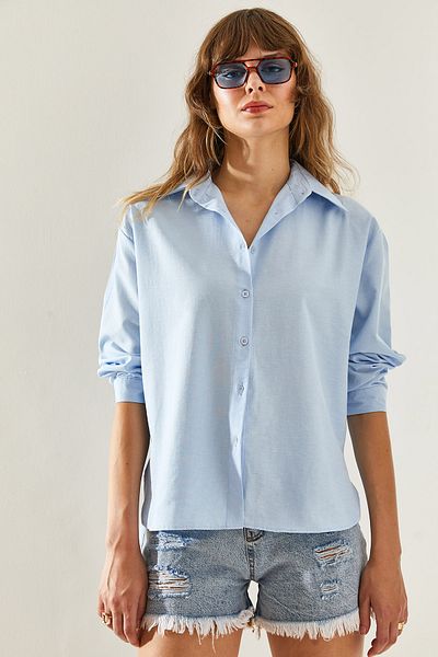 Bianco Lucci Cămașă Terikoton de damă cu pliuri casual - 448160251332
