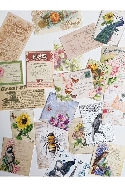 sticker Vintage Seti/ Bullet Journal, Scrapbooking, Planner, Scrapbook