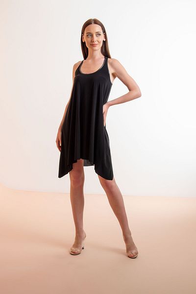 Laranor U-Neck Black Swimming Dress - Back Detail