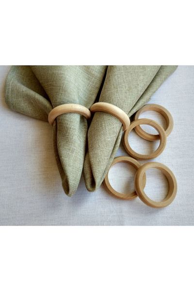 HOME ART ATELIER hand made 4-Piece Vintage Wooden Ring Napkin Ring Napkin Holder Napkin Ring Gift Dowry Bowl Tableware Presentation