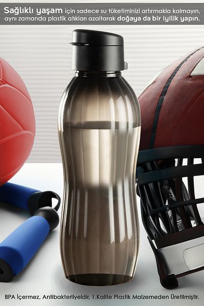 Meleni Home 900 Ml Large Size Water Bottle - Leak-Proof Lid and Flask Black