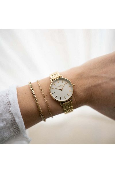 Burker Damenuhr Ruby Petite Gold Weiß