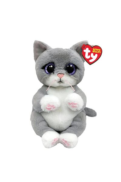 TY Beanie Boos قبعة مورغان رمادية منقوشة على شكل قطة - 30 سم