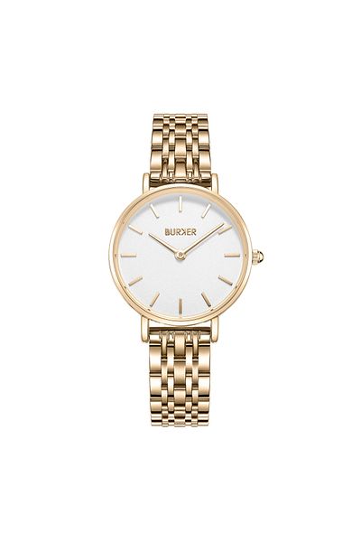 Burker Damenuhr Ruby Petite Gold Weiß