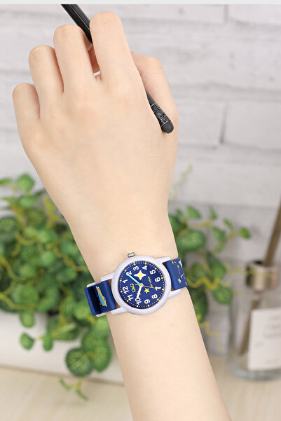 Q&Q Space Themed Navy Blue 10 ATM Waterproof Unisex Kids Wristwatch