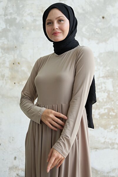 InStyle Beige Sandy Pocket Dress