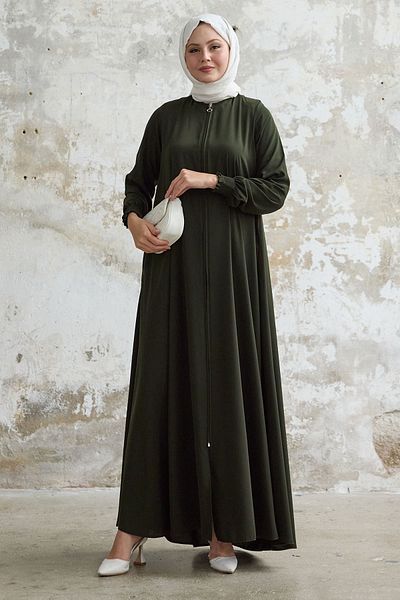 InStyle Medine Khaki Ferace - Seide und Mevlana detailliert