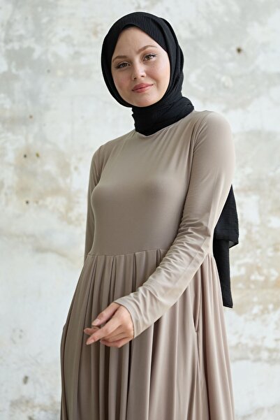 InStyle Beige Sandy Pocket Dress