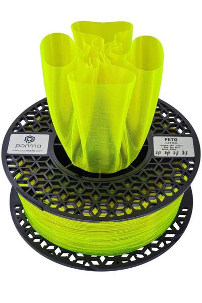 Porima PETG TRANSPARAN 1.75mm Neon Sarı Filament 1 Kg