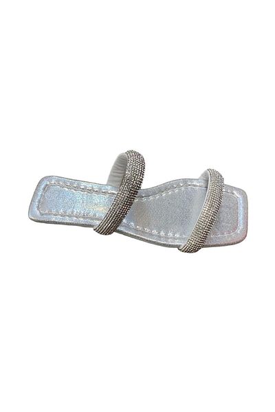 Shoes Papuci de damă cu detalii în piatră - Talpă subțire simplă