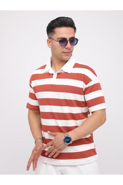 ASWEL YENİ SEZON 2024 ÖRME %100 PAMUK KUMAŞ ÇİZGİLİ POLO YAKA TSHİRT ASWOTSÇZ...